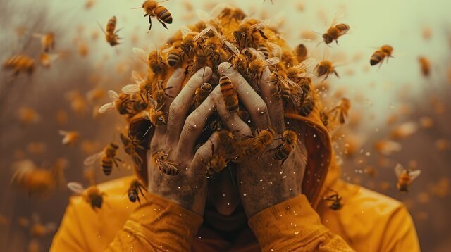 मधुमक्खी के हमले से भगदड़ मची युकां नेता के अंतिम संस्कार में,दर्जनों जख्मी हुए,,